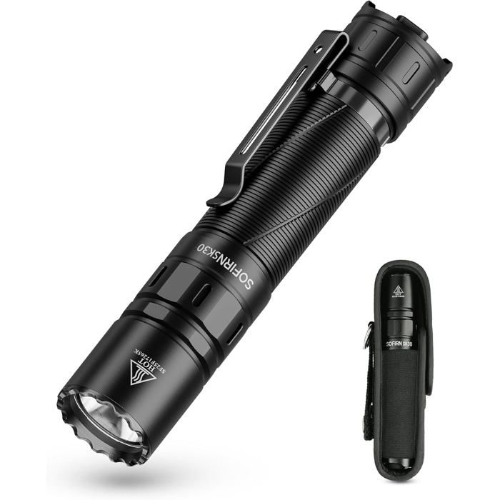 Lampe Torche LED Rechargeable USB C 3000 Lumens Lampe Torche Tactique Ultra-lumineuse avec 6 Modes déclairageportée maximale