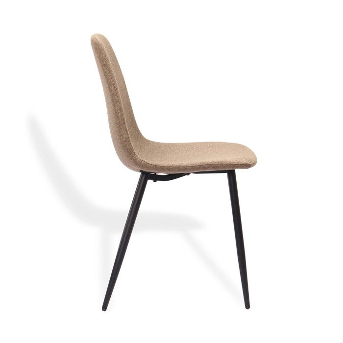 ELVORIN Chaise de salle a manger minimaliste scandinave lot de 2 43 x 52 x 84.5 cm tissu et metal marron sans accoudoirs
