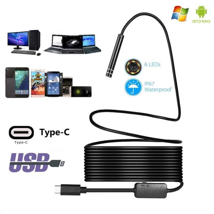 10m - Câble dur - Caméra endoscopique USB de Type c, pour Smartphone Android,  PC, Mini caméra - Cdiscount Appareil Photo
