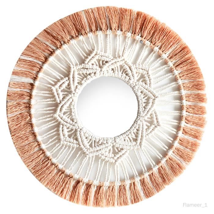 Miroir Décoratif Fait Main Toran Bandanwal - Suspendu, Multicolore, Perles, Inde