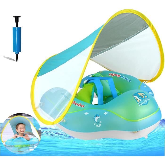 Bouée Bébé Avec Parasol Ninonly - Bouée Enfant 3 Ans UPF50+ Voiture De Sport Pour 3 à 36 Mois