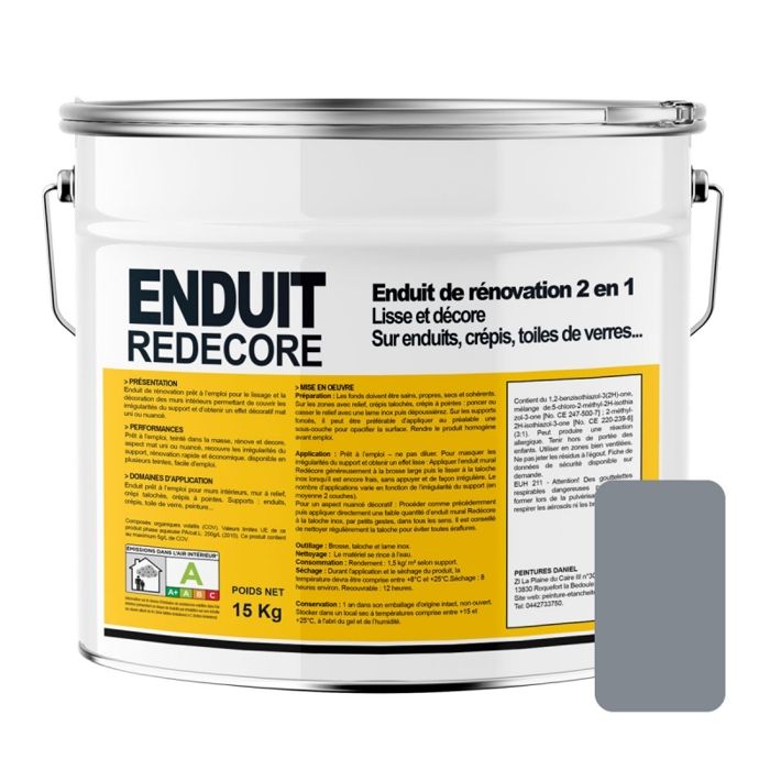 enduit renovation rapide redecore 2 en 1 lisse et decore sur platre peintures crepis fibres 15kg granit cdiscount bricolage
