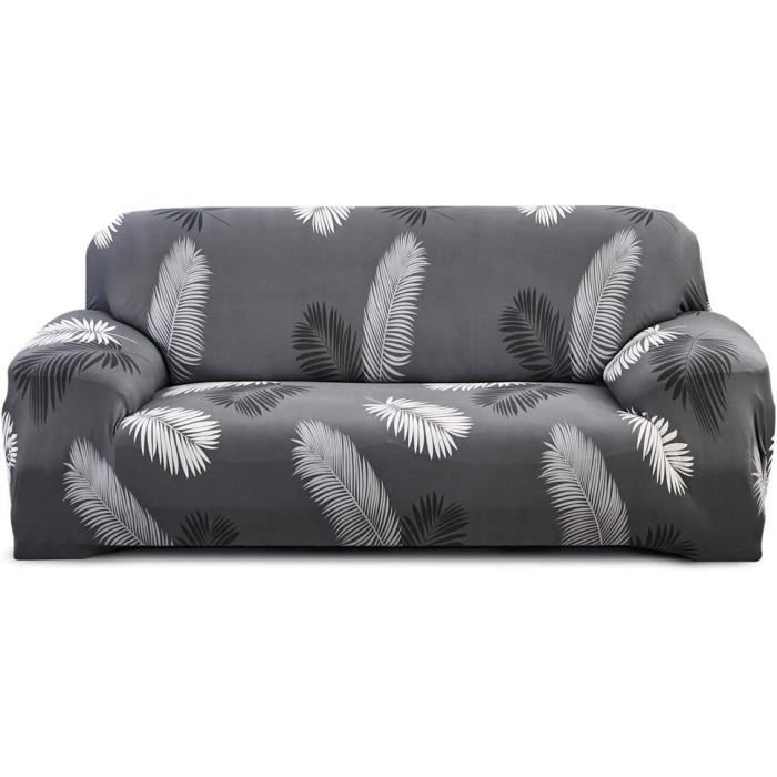 Housse de Canapé Extensible 3 Place Couverture Canapé avec Accoudoirs Moderne Couvre Canapé Elastique UniverselleGris190-230cm