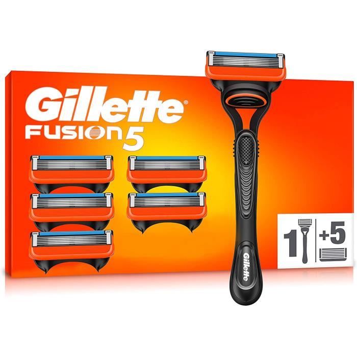 Pack 2 Rasoirs Carré Homme Précision 5 - 1 Manche + Recharge De Lames (5 Lames) - Compatible Multi-marques