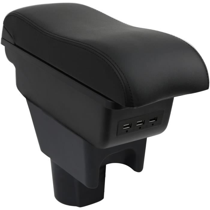 OYHCM Accoudoir Centrale Pour Ford Ka Ka+, Rangement Intégré, Cuir Noir, Facile à Installer, Accessoire Intérieur Voiture
