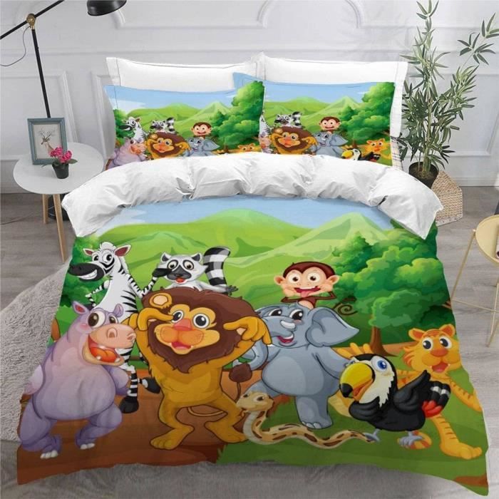 animaux-de-la-for-t-housse-de-couette-220x240-imprim-3d-jungle-parure