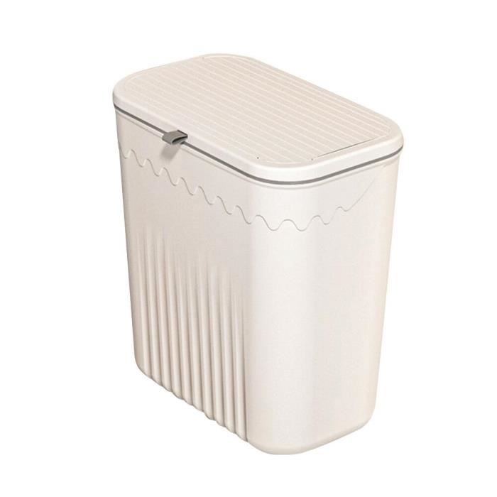 Poubelle suspendue 7L avec couvercle pour porte d'armoire de cuisine ou  sous évier petite poubelle pour comptoir salle de bain