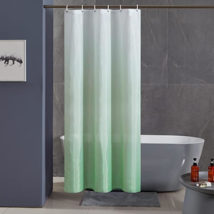 Rideaux de douche Anti-moisissure, Antibactérien, Lavable Rideau de  baignoire Tissu en polyester avec 12 anneaux de rideau de douche