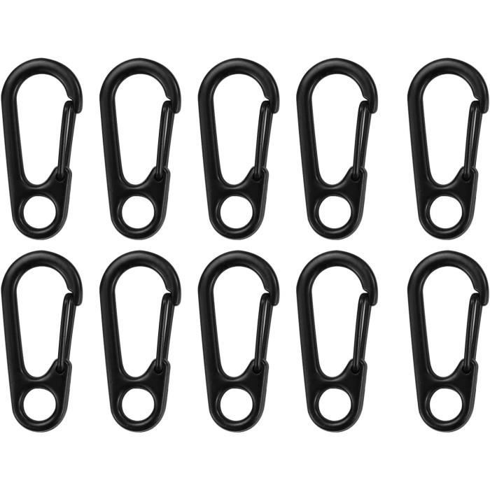 Lot De 20 Mousquetons Porte-clés En S – Alliage Noir – Mini – Randonnée – FANNITE