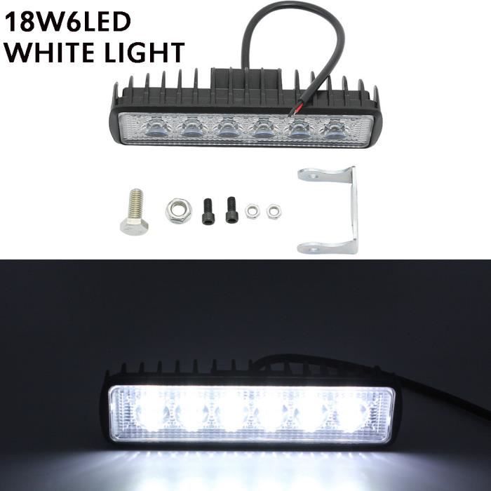 Generic *// 2 piéce Lampe de travail pour voiture, 6 LED , barre lumineuse  pour véhicule tout-terrain, camion, bateau à prix pas cher