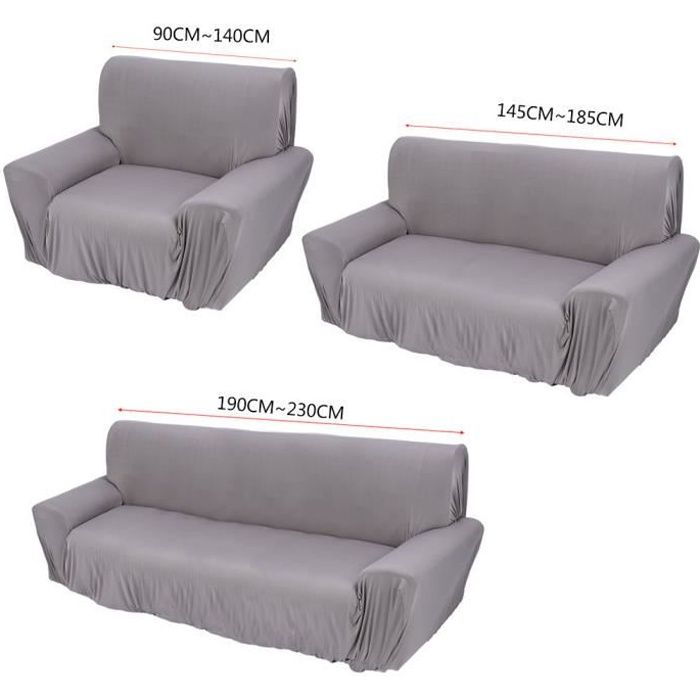 Housse de fauteuil élastique Protecteur canapé en Polyester Antidérapant PR maison bureau gris taille L - XY FR