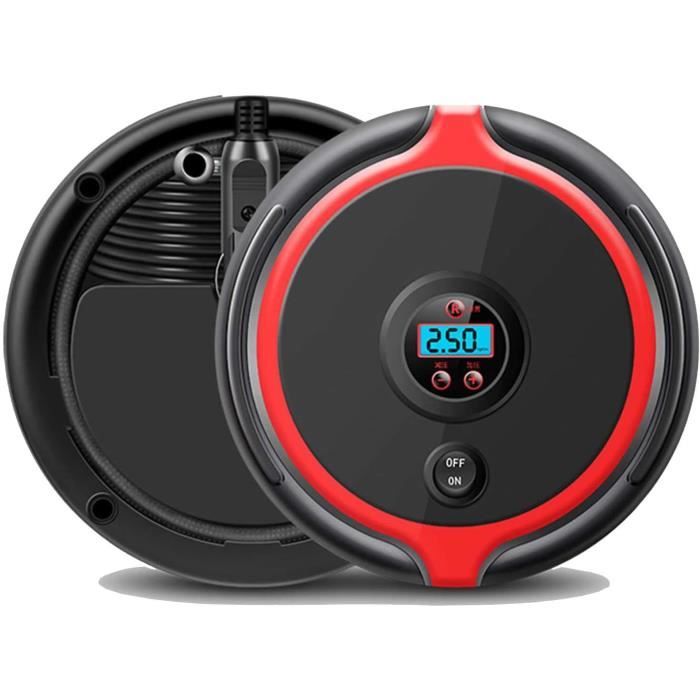 Compresseur à Air Portatif Syncwire 10.35 Bar - Pompe Électrique Gonflage Rapide Pneus Voiture, Velo, Avec LCD Et Accessoires