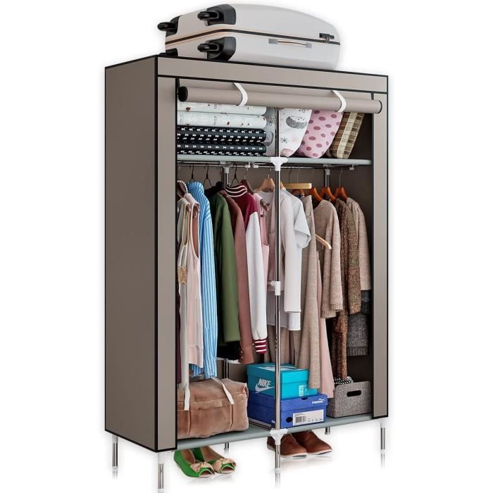 Armoire de Rangement Pliable,Penderie Vetement,Armoire Chambre en Tissu