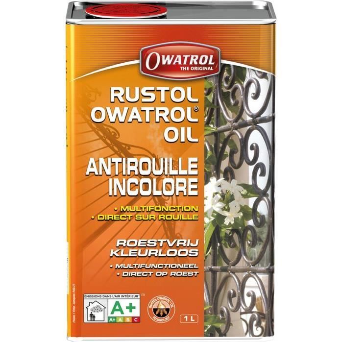 OWATROL RUSTOL Antirouille Incolore Stop Rouille Pénétrant Surfaces Métalliques Plastiques Verre Bois Apprêt et Sous-Couche Vernis A