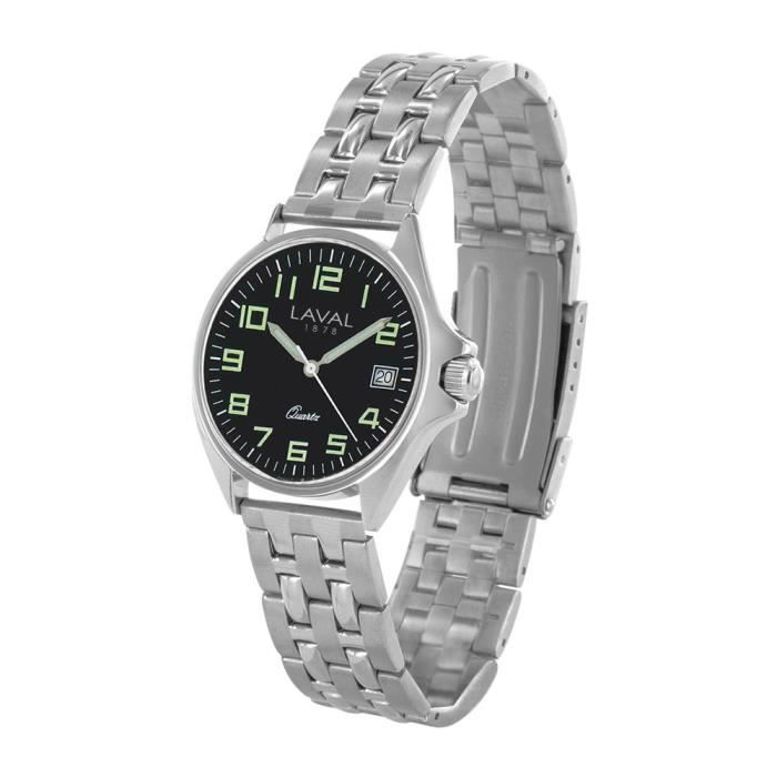 Laval Montre élégance acier Noir Homme Acier, Achat/vente