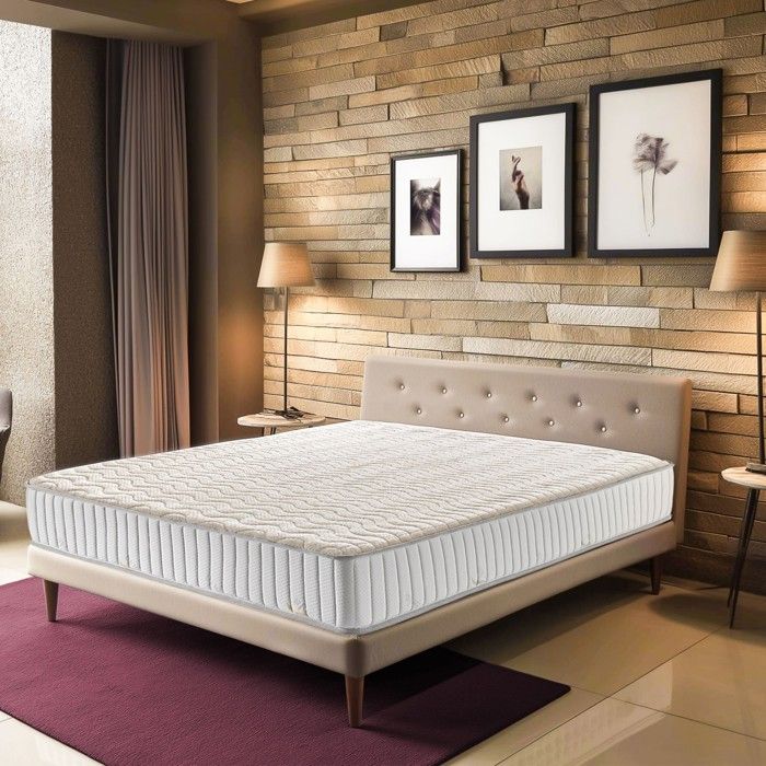 Matelas Orthopédique 120x200 x 22 cm - Très Ferme - Face Hiver Laine - Ame Poli Lattex Haute Densité - Hypoallergénique