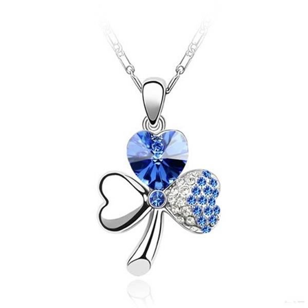 ASS Pendentif fer /à cheval en argent 925 avec tr/èfle porte-bonheur