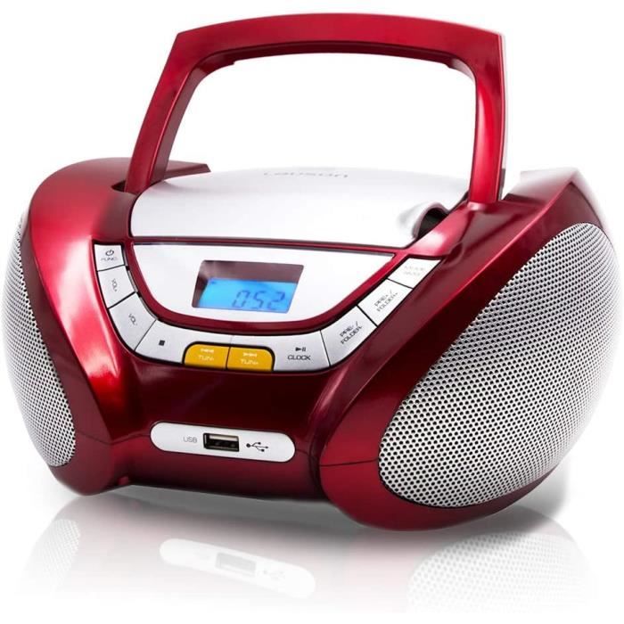 Radio Lecteur CD, Portable, USB, Radio Stéréo CD Lecteur MP3 pour Enfant, Chaîne stéréo, Prise Casque