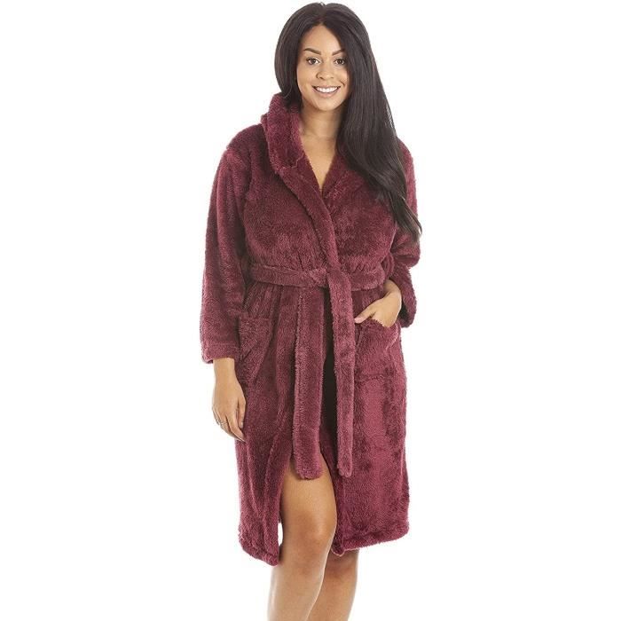 CD-SIZE:44-46,Femme Peignoir ?� Capuche en Polaire De Luxe Doux[3490] - Cdiscount Maison