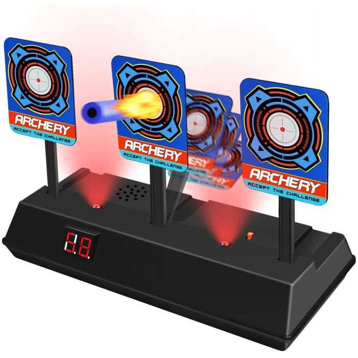 Cible électronique Pour Pistolets Nerf - Avec Sons Et Lumières - Réinitialisation Automatique - Compatible N-Strike, Mega, Rival