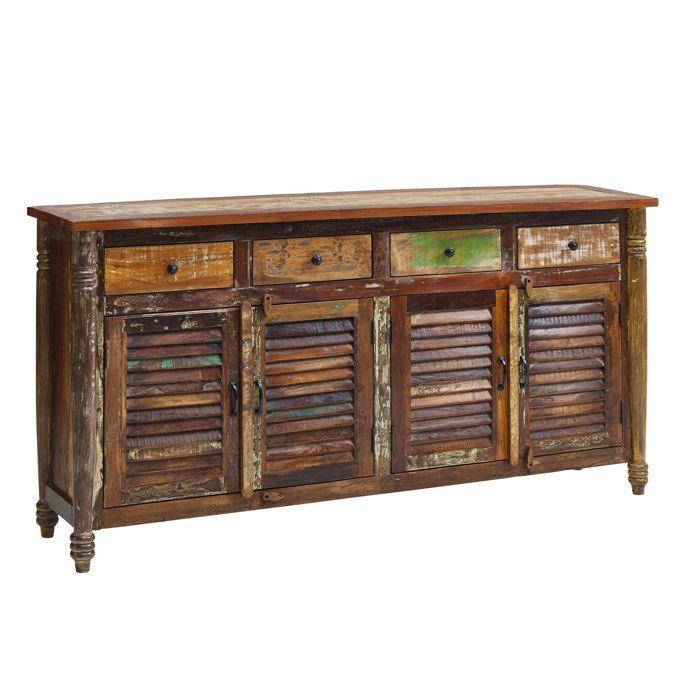 Buffet bas Bois de récupération multicolore laqué massif 183x42x90 cm (BxTxH) bois massif FABLE #17