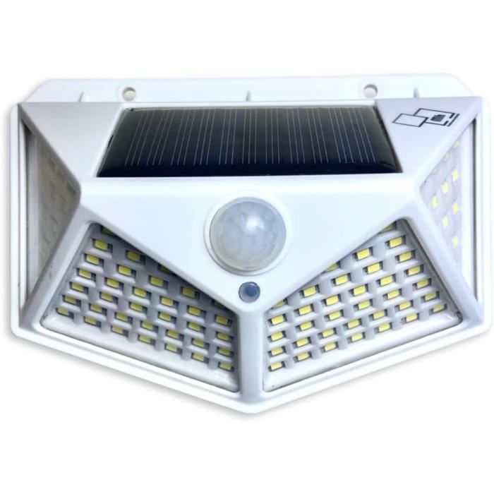 Projecteur Solaire Extérieur Avec Détecteur De Mouvement - 341 LED / 3500 Lumens - 3 Têtes Orientables - Étanche IP65 - Câble 5m