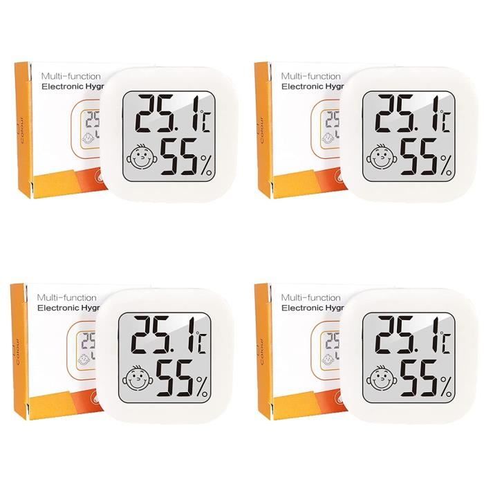 4 Pieces Mini Digital Thermometre Hygrometre Interieur, Haute