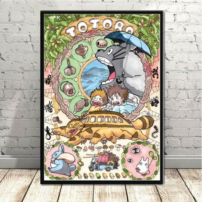 Art mural imprime affiche Totoro dessin animé personnage images Animation  décoration de la maison toile peintures HD mod~30758 en dvd dessin animé  pas cher - Cdiscount