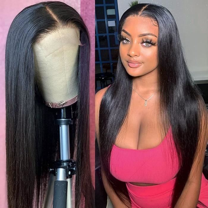Lace Frontal Femme Perruque Bresilienne lisse Perruques Naturels Perruque de 150 pour Femme Noire Couleur Naturelle 22Pouces 159 Cdiscount Au quotidien