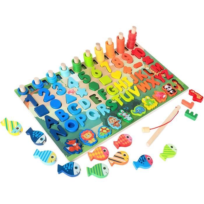Jouet Puzzle en Bois 6 en 1 Jeu ducatif Enfants 3 6 Ans