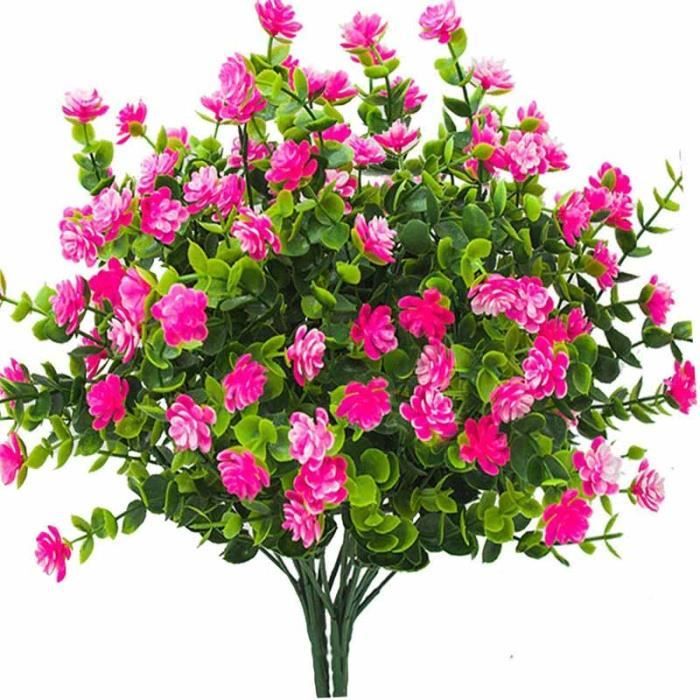 Fausses fleurs artificielles, plantes en plastique résistantes aux UV pour  l'extérieur et l'intérieur, décoration jardin, mariage - Cdiscount Maison