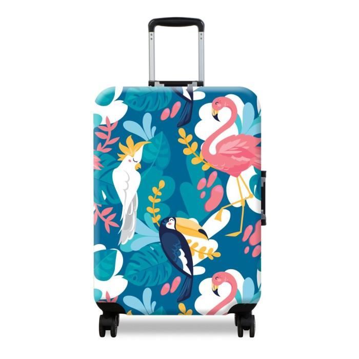 L Valise motif flamant rose housse de protection pour chariot