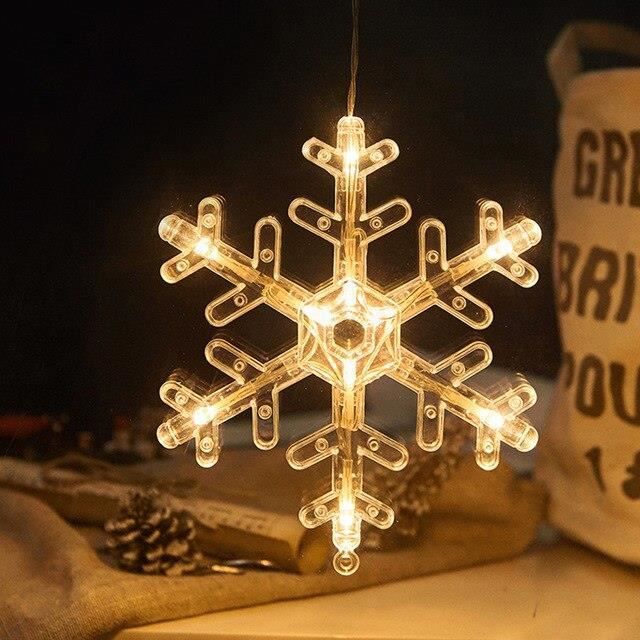 LEDs Noël Fée Lumière Flocon De Neige Ventouse Lumière Noël