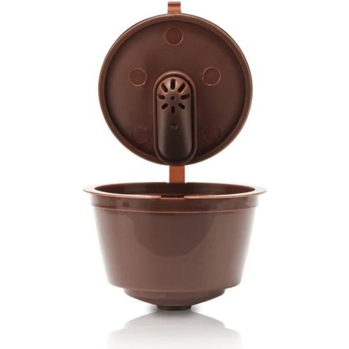 capsules rechargeables réutilisables, dosettes pour nescafé, dolce gusto, machine à café nespresso couleur marron