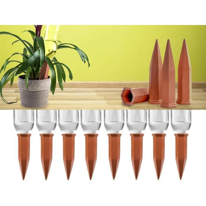 RoseFlower Kit Arrosage Goutte à Goutte 8 Pièces - Céramique Auto-Irrigante Pour Plantes - Jardin Intérieur/Extérieur