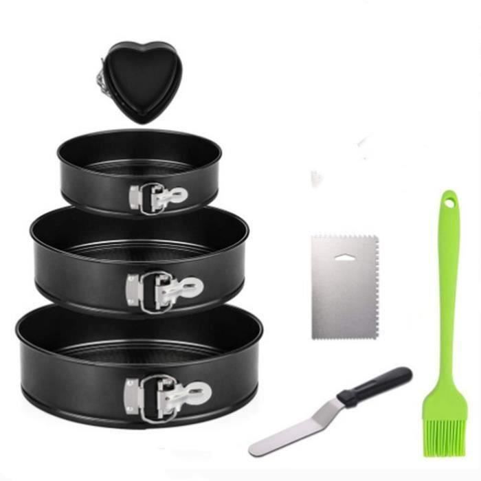 Moule à Charnière Rond 22 Cm Antiadhésif - Pour Gâteaux, Quiches, Pizzas, Four Et Congélateur - 4