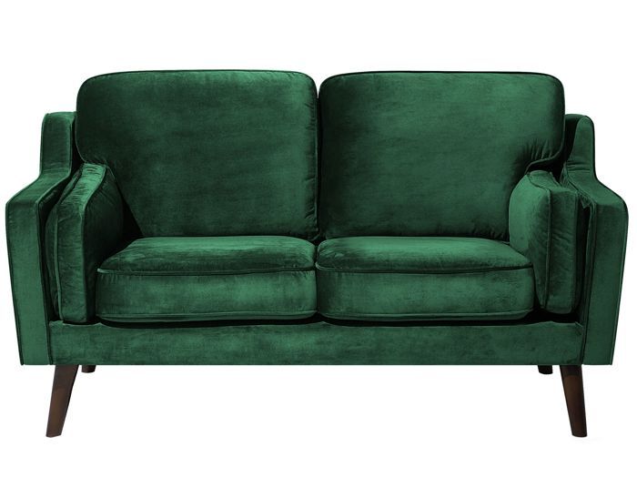 beliani canape 2 places en velours vert lokka cdiscount maison