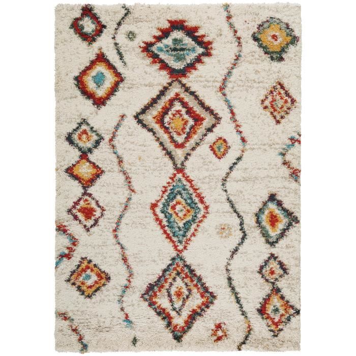 tapis shaggy a poils longs gobi beige 160x230 cm tapis doux pour salon 60004855 achat vente tapis de bain cdiscount