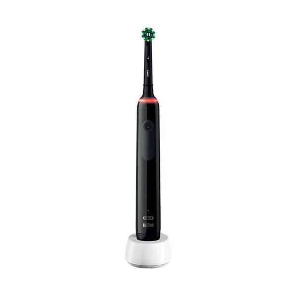 Brosse à dents électrique Oral-B Series Pro 3 3000 noire avec 3 modes de brossage, contrôle de la pression des gencives à 360o,