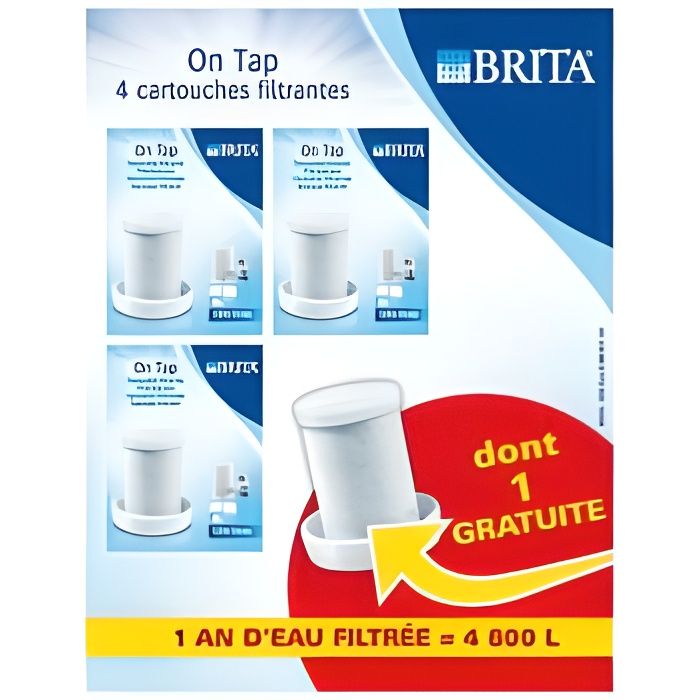 BRITA Pack 4 cartouches pour filtre sur ON TAP Cdiscount Electroménager