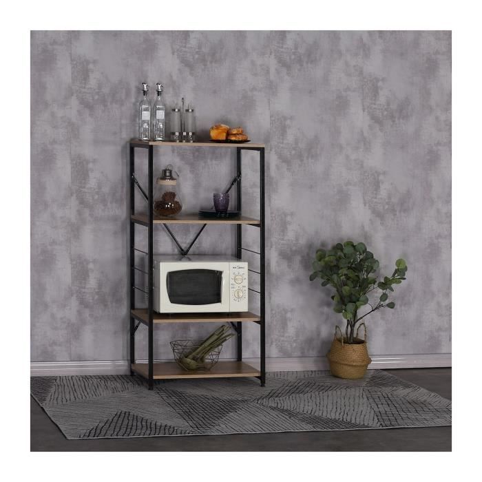 Etagere De Rangement 4 Niveaux Metal Style Industriel Casame 40 Cm Noir Cdiscount Maison