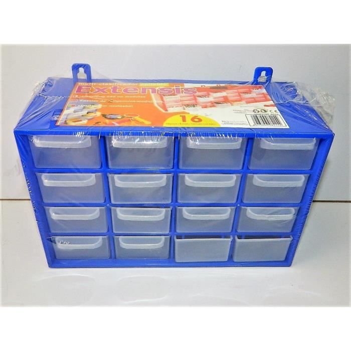 Casier de rangement 16 tiroirs Boite vis clous 27cm - Cdiscount Bricolage