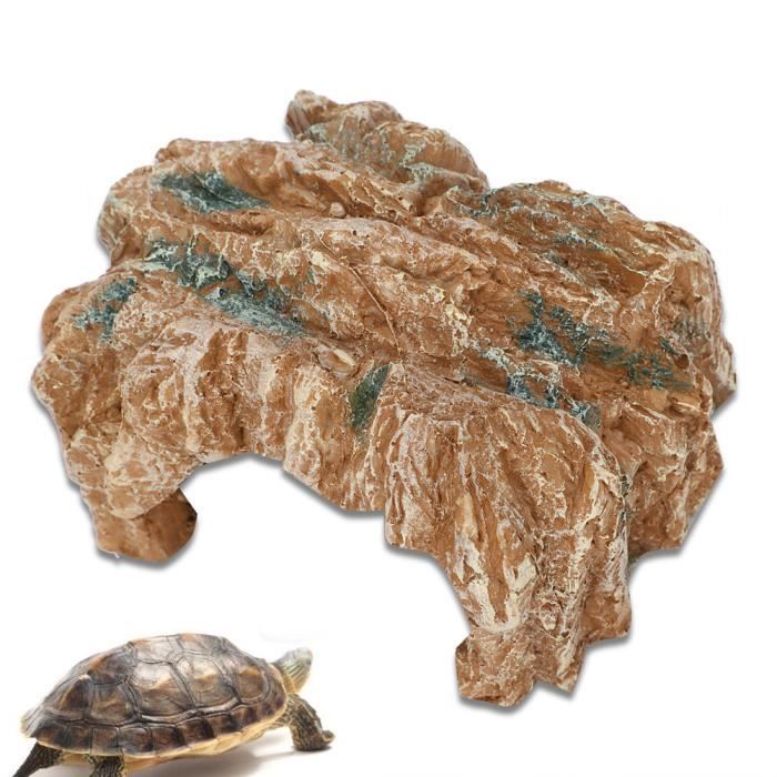 Meilleurs prix pour Fafeicy Caverne Tortue en Résine 15x11x9cm, Décoration Reptile Aquarium