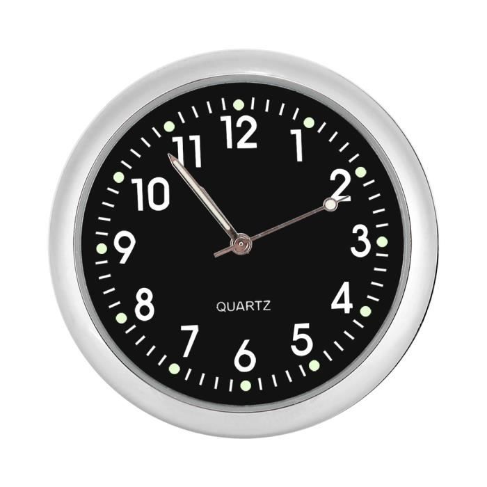 Horloge Pour Voiture, Autocollant Rond D'horloge Analogique De Quartz De Tableau De