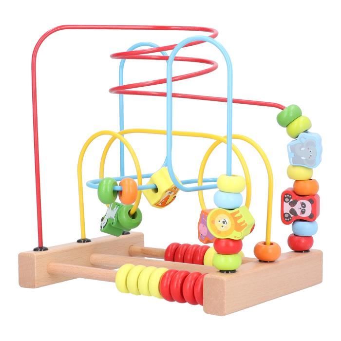 jacootoys Bois Labyrinthe de Perles Coloré Fruit Boules Boulier