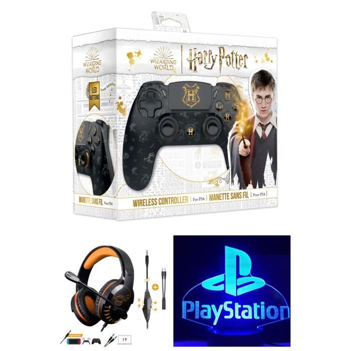 Manette Ps4 Bluetooth Harry Potter Lumineuse 3.5 Jack + Casque Spirit Of Gamer Pro H3 Ps4 Ps5 Playstation - vue 2