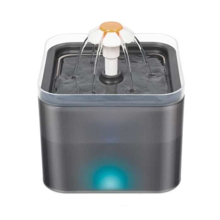 Meilleurs prix pour HUOLE 2L Fontaine à eau à fleur pour chat chien - Coquille grise avec lumière LED