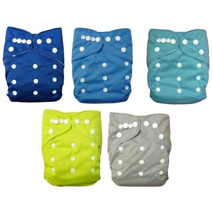 LOT 10 COUCHES LAVABLES bébé TE1 + 20 INSERT MICROFIBRE bébé fille ou