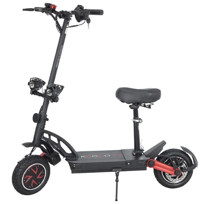 KUGOO G-Booster Scooter électrique 10 '' pneu, 800 W * 2 doubles moteurs, batterie 48 V 23 Ah pour une autonomie de 85 km