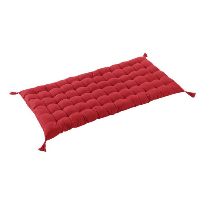Matelas de sol avec pompons déperlant - Anti-UV Outdoor Kala en Coton 60 x 120 cm lEffet Papillon - Kala Cerise
